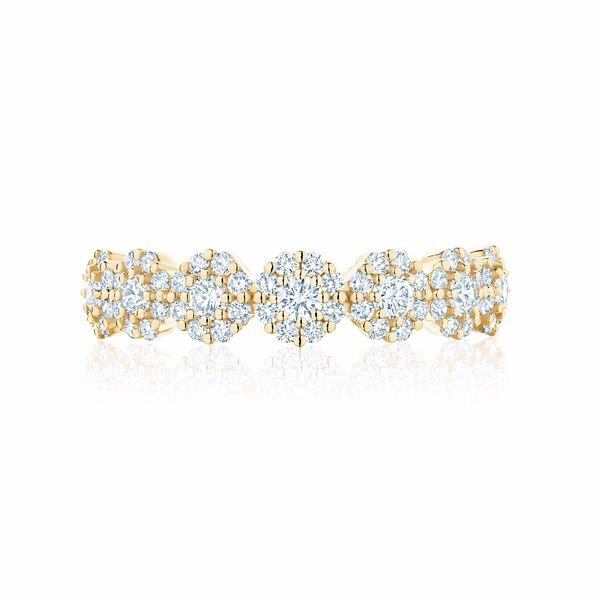 Stackable Yellow Gold And Diamond Snowflake Ring