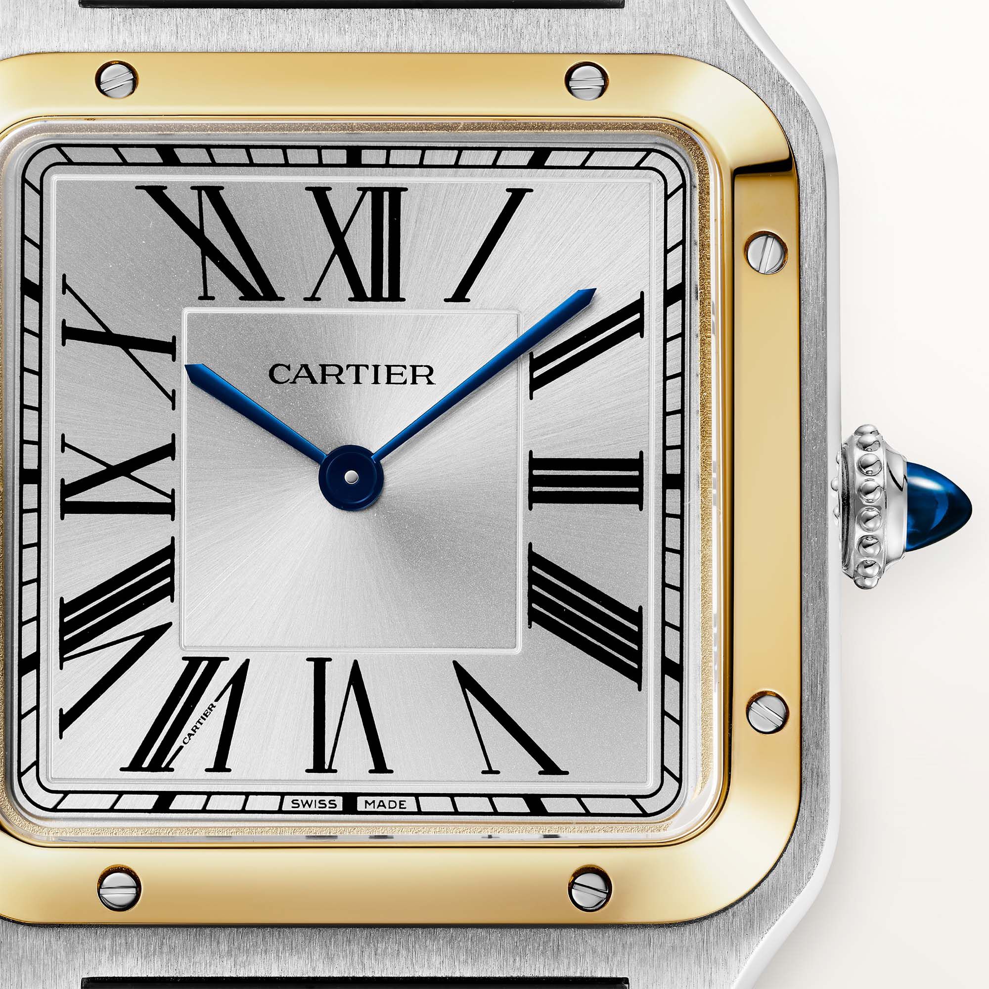Santos-Dumont Large Quartz 43 X 31 mm Yellow Gold and Stainless Steel