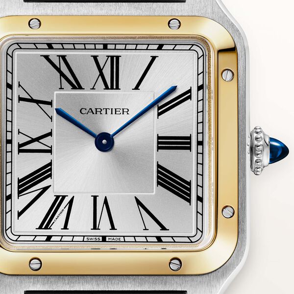 Santos-Dumont Large Quartz 43 X 31 mm Yellow Gold and Stainless Steel
