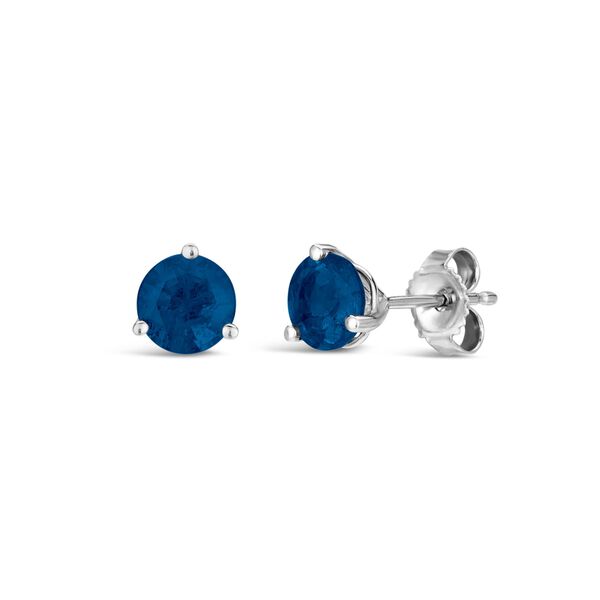 White Gold Sapphire and Diamond Stud Earrings