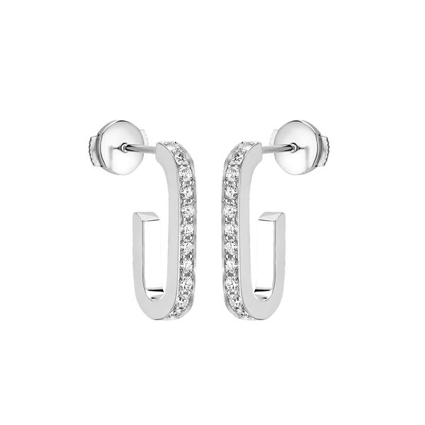 Maillon White Gold and Diamond Pavé Earrings