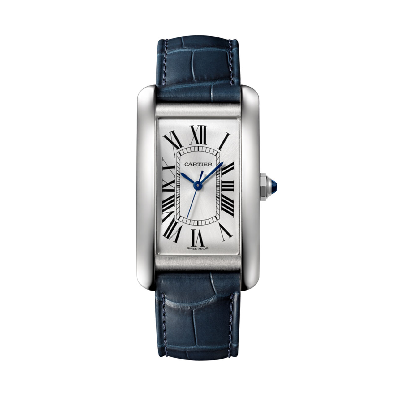 maison birks cartier tank americaine watch large model steel leather wsta0018 image number 0