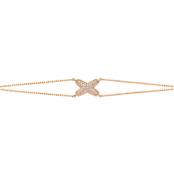 Bracelet Jeux De Liens en or rose avec pavé de diamants