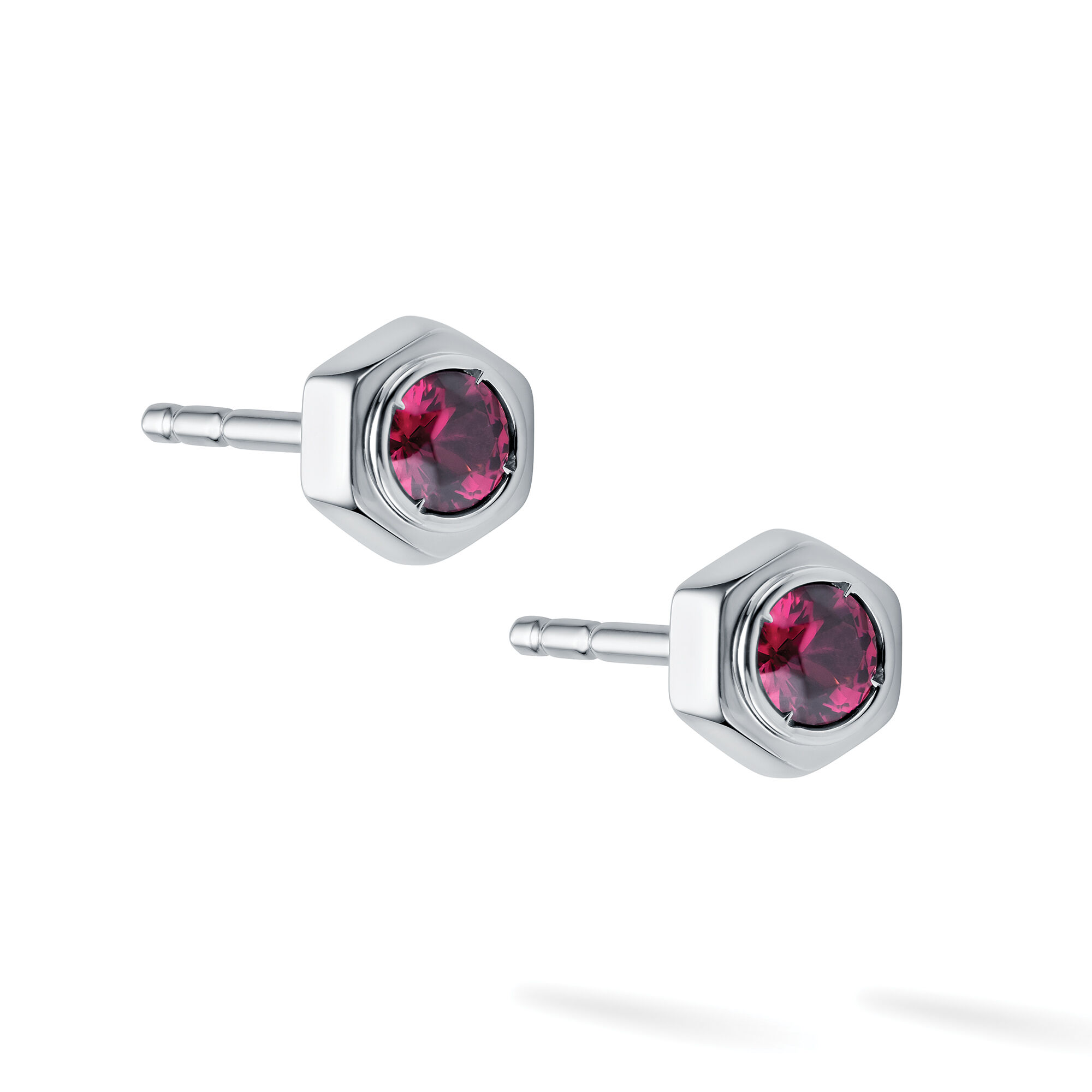 Birks Bee Chic Rhodolite and Silver Stud Earring