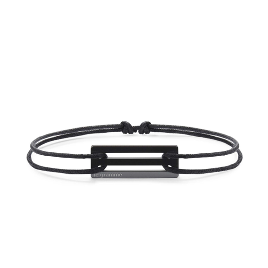 Le Gramme 1,7g Ceramic Black Cord Bracelet image number 0