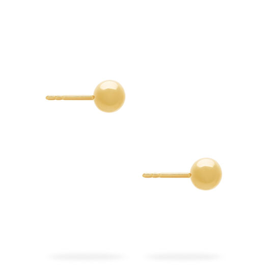 Clous d’oreilles ronds en 6 mm or jaune image number 2