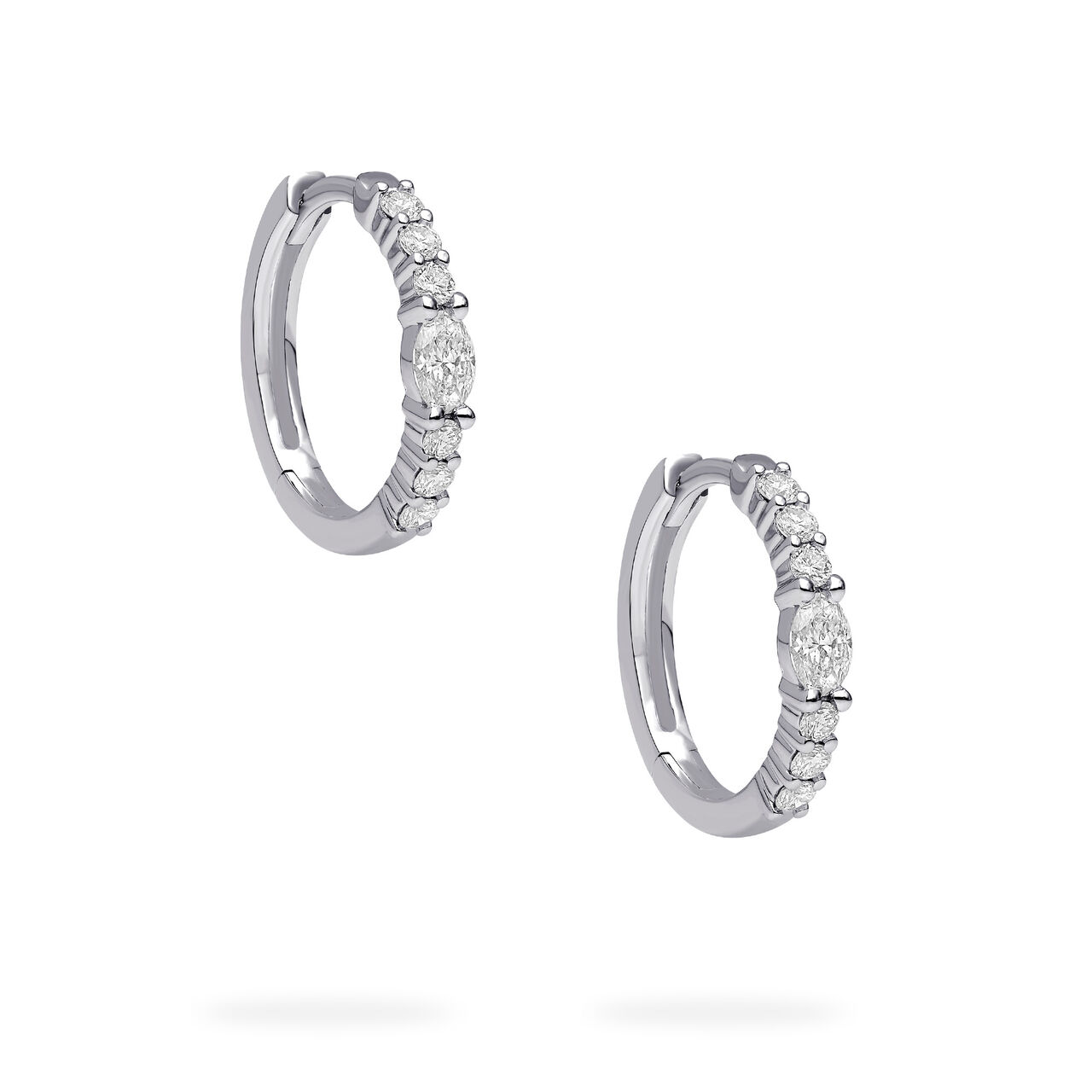 Birks Essentials White Gold Diamond Hoop Earrings image number 3