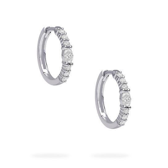 Birks Essentials White Gold Diamond Hoop Earrings image number 3