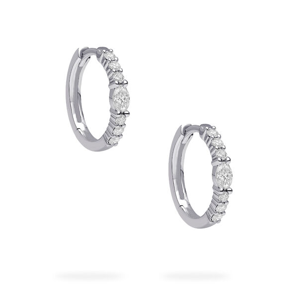 White Gold Diamond Hoop Earrings