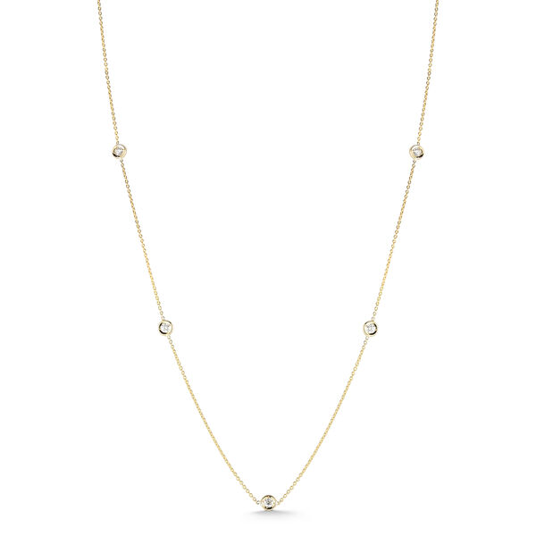 Diamonds by the Inch Yellow Gold 7-Row Station Diamond Necklace