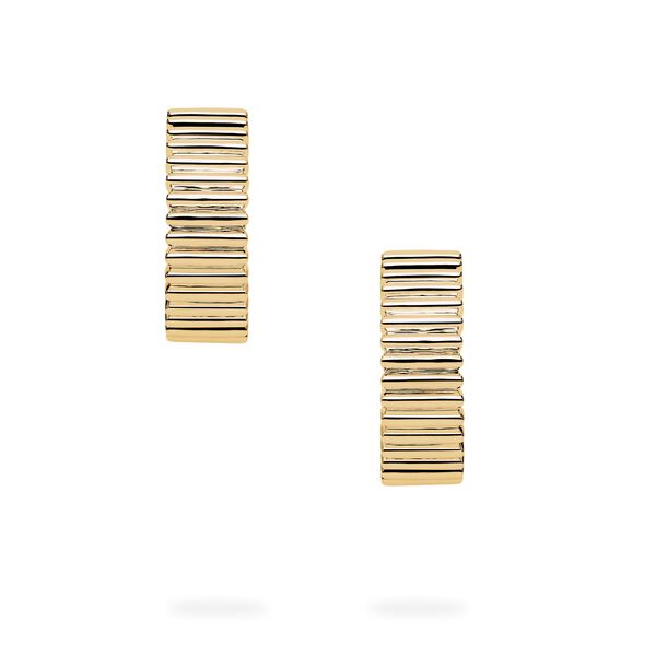 Boucles d'oreilles  anneaux plissées en or jaune