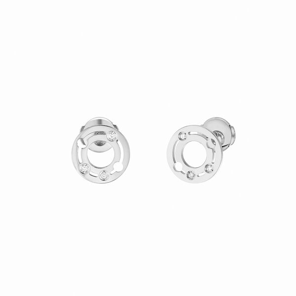 Boucles d'oreilles clous Pulse en or blanc avec diamants