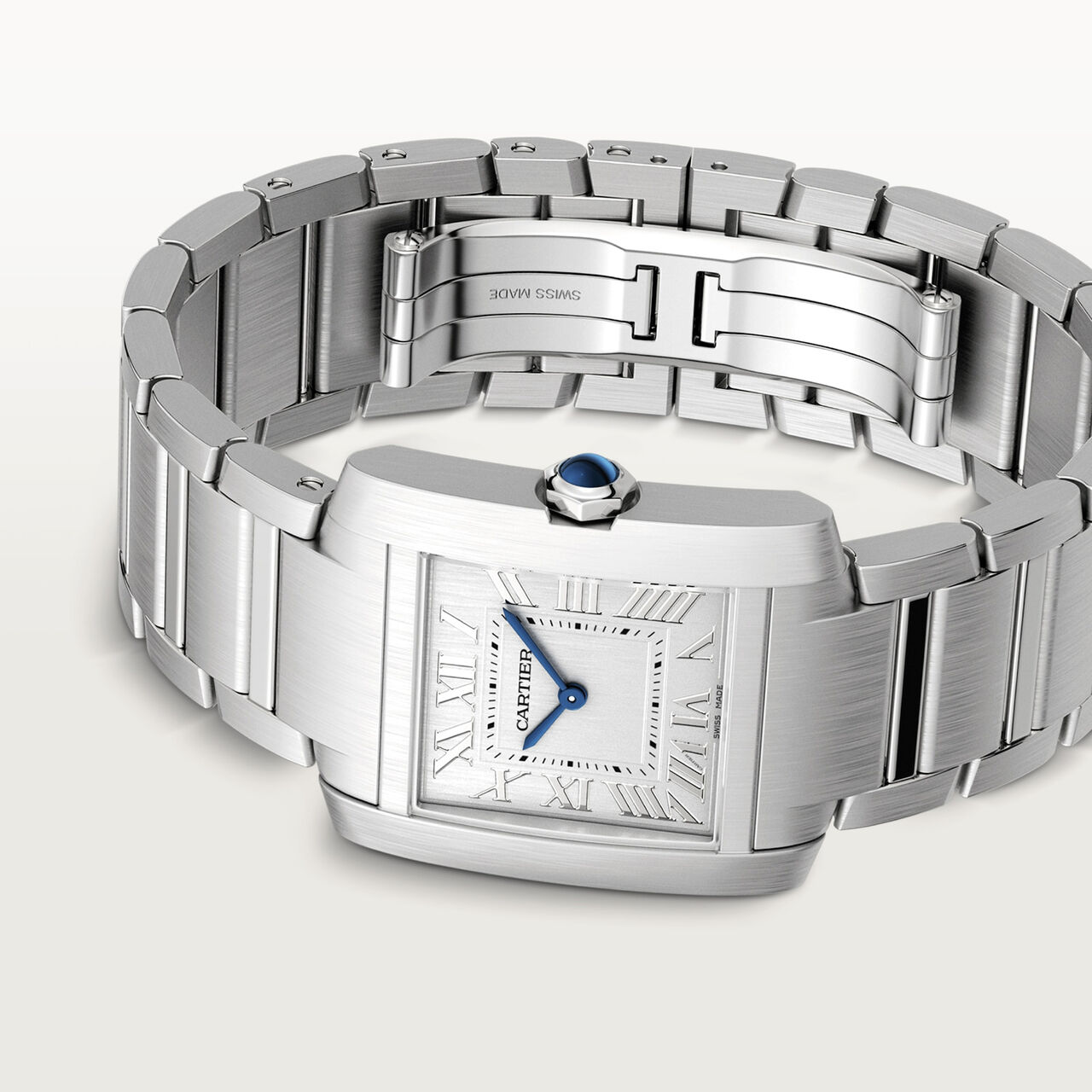 Cartier Tank Française Medium Model Quartz 27 X 32 mm Stainless Steel CRWSTA0074 Angled Side image number 8