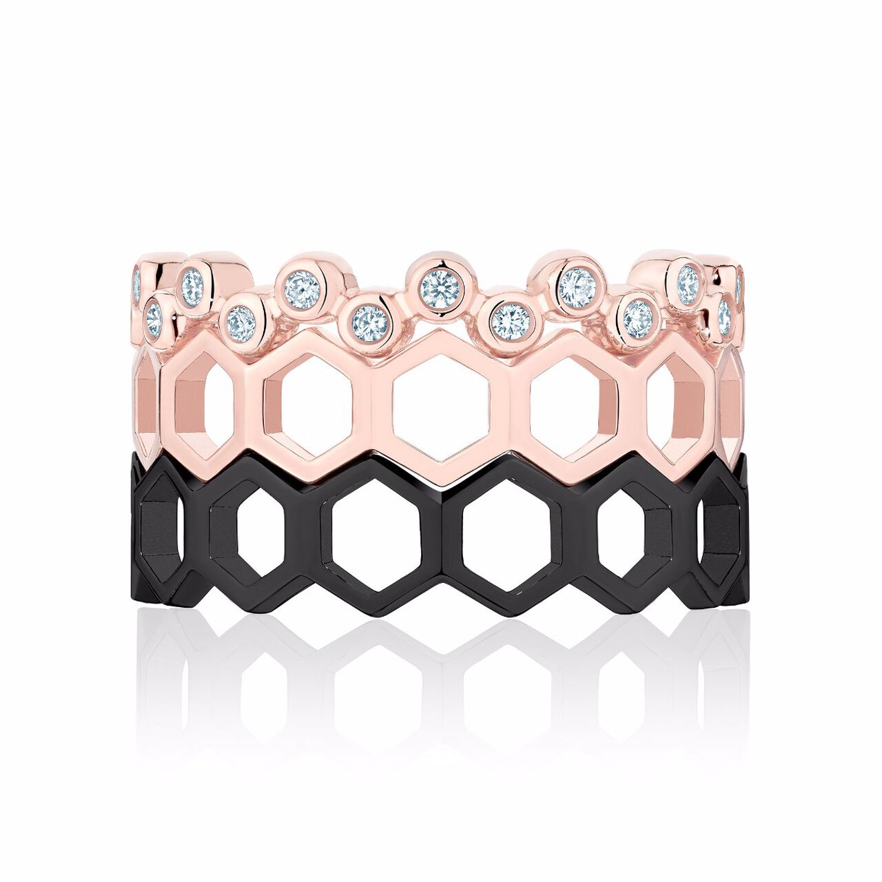 Stackable Titanium Bee Chic Ring image number 3