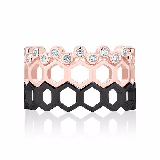 Stackable Titanium Bee Chic Ring image number 3