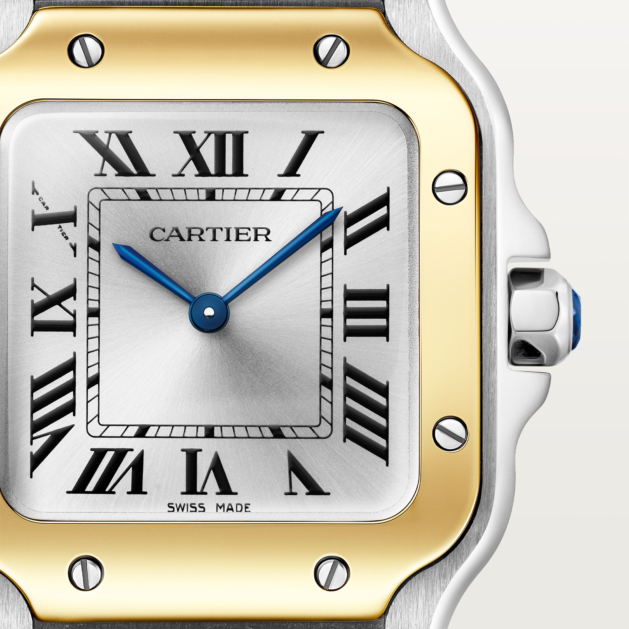 Santos de Cartier Small Quartz 27 mm Yellow Gold and Stainless Steel