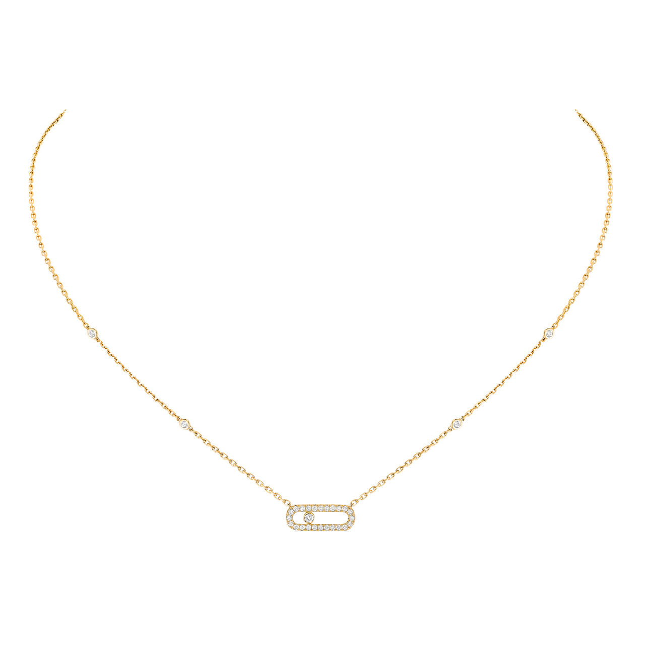 Messika Move Uno Yellow Gold and Diamond Pav&eacute; Pendant  04708-YG image number 0