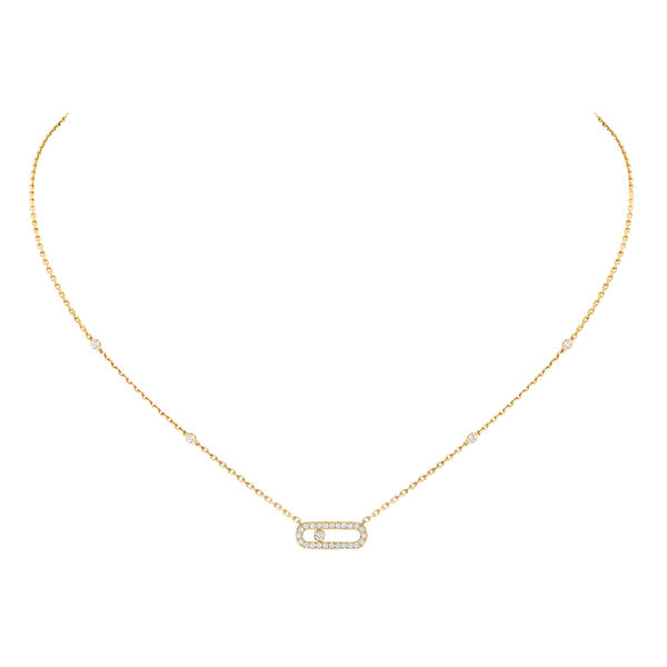 Move Uno Yellow Gold and Diamond Pav&eacute; Pendant
