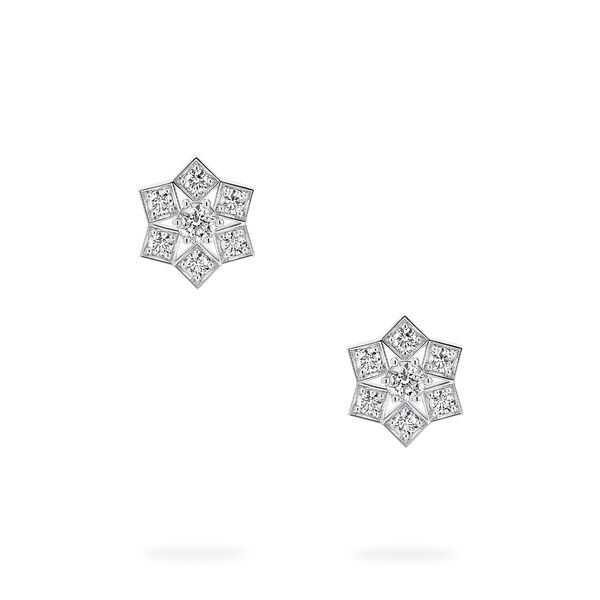 White Gold Stud Earrings, Medium