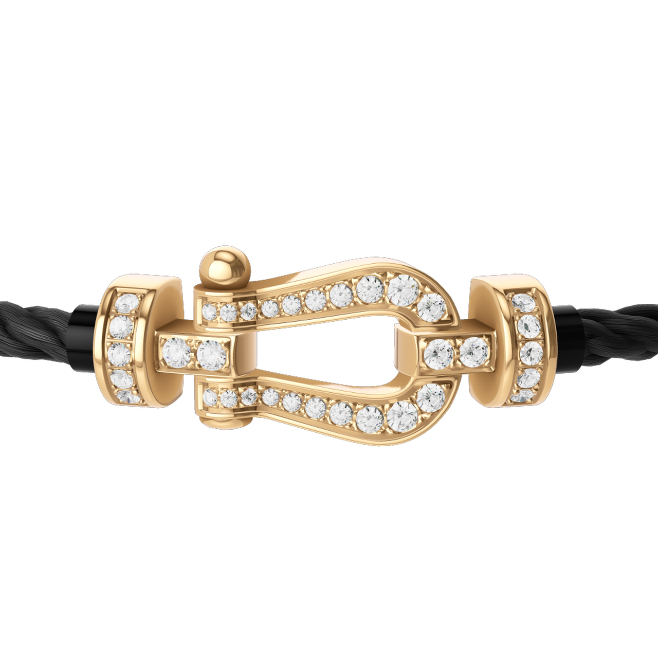 Force 10 Medium Yellow Gold and Diamond Pav&eacute; Cable Bracelet image number 1