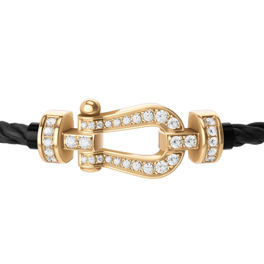 Force 10 Medium Yellow Gold and Diamond Pav&eacute; Cable Bracelet image number 1