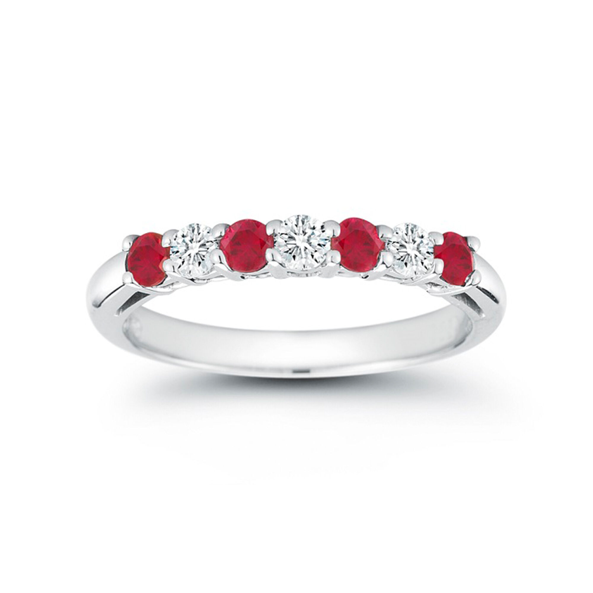 Diamond and Ruby Wedding Band 7 Stones Birks