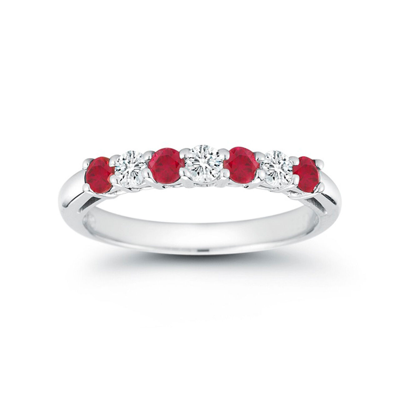 Bijoux Birks 7 Stone 0.24Ct Diamond And 0.42Ct Ruby Wedding Band image number 0