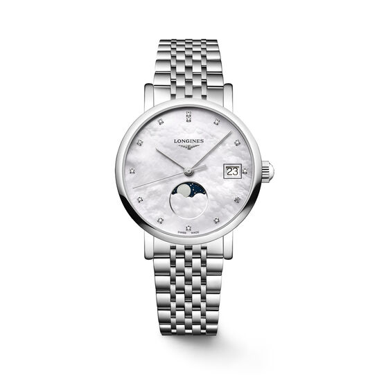 Longines Elegant Quartz Moonphase 30 mm Stainless Steel and Diamond  L4.330.4.87.6 image number 0