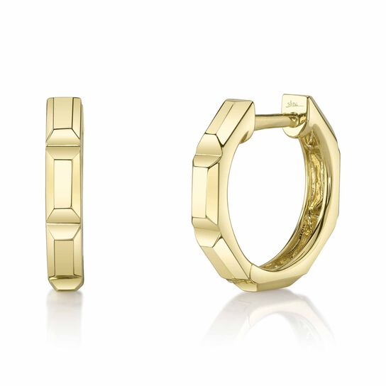 Shy Creation Yellow Gold Octogone Hoop Earrings SC55026876V2GO image number 0
