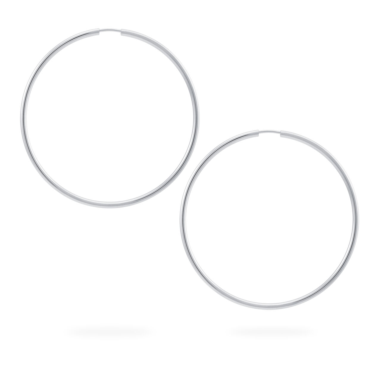 54 mm White Gold Hoop Earrings image number 2