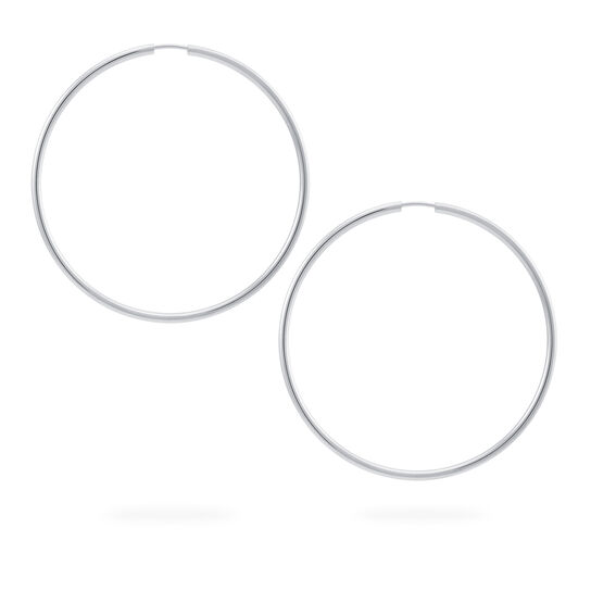 54 mm White Gold Hoop Earrings image number 2