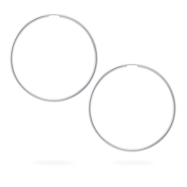 Boucles d'oreilles 54 mm cerceau en or blanc