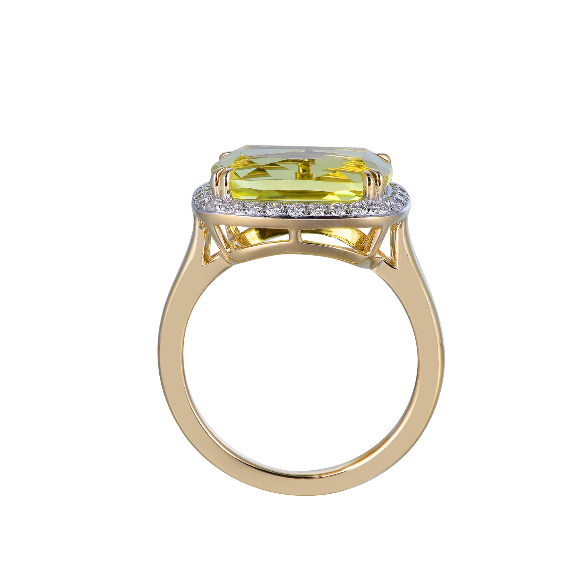 Lemon Quartz Ring in Yellow Gold