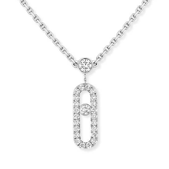 Messika Move Uno White Gold and Diamond Pav&eacute; Two Row Necklace image number 1