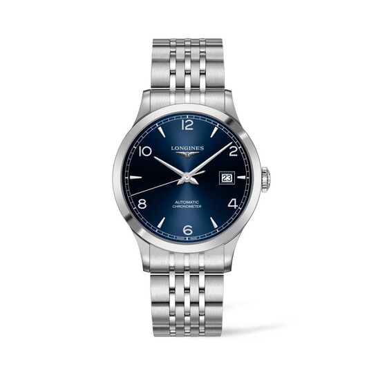 longines record automatic 40 mm steel l2.821.4.96.6 face angled image number 0