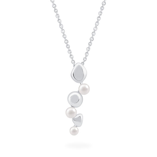 Birks Pebble Drop Necklace In Sterling Silver With Pearls image number 0