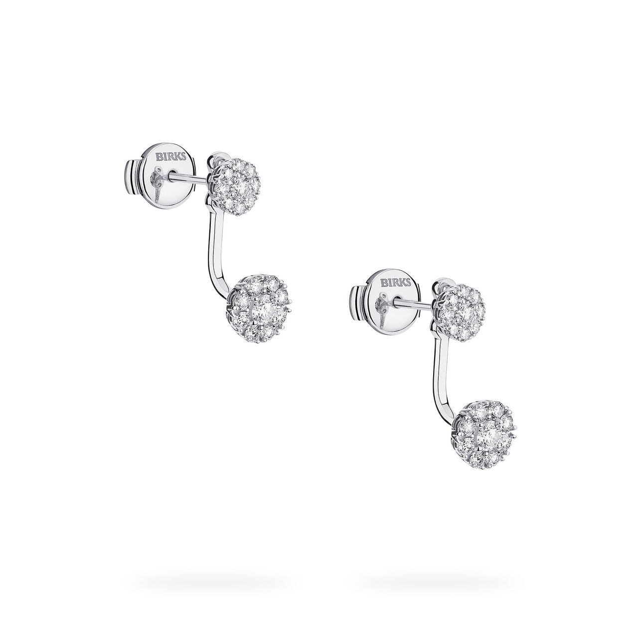 Birks Snowflake Boucles d'oreilles type balancier en grappe de diamants, petite image number 4