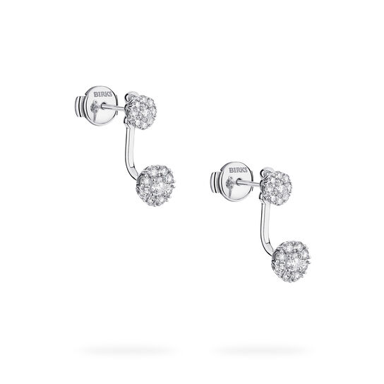 Birks Snowflake Boucles d'oreilles type balancier en grappe de diamants, petite image number 4