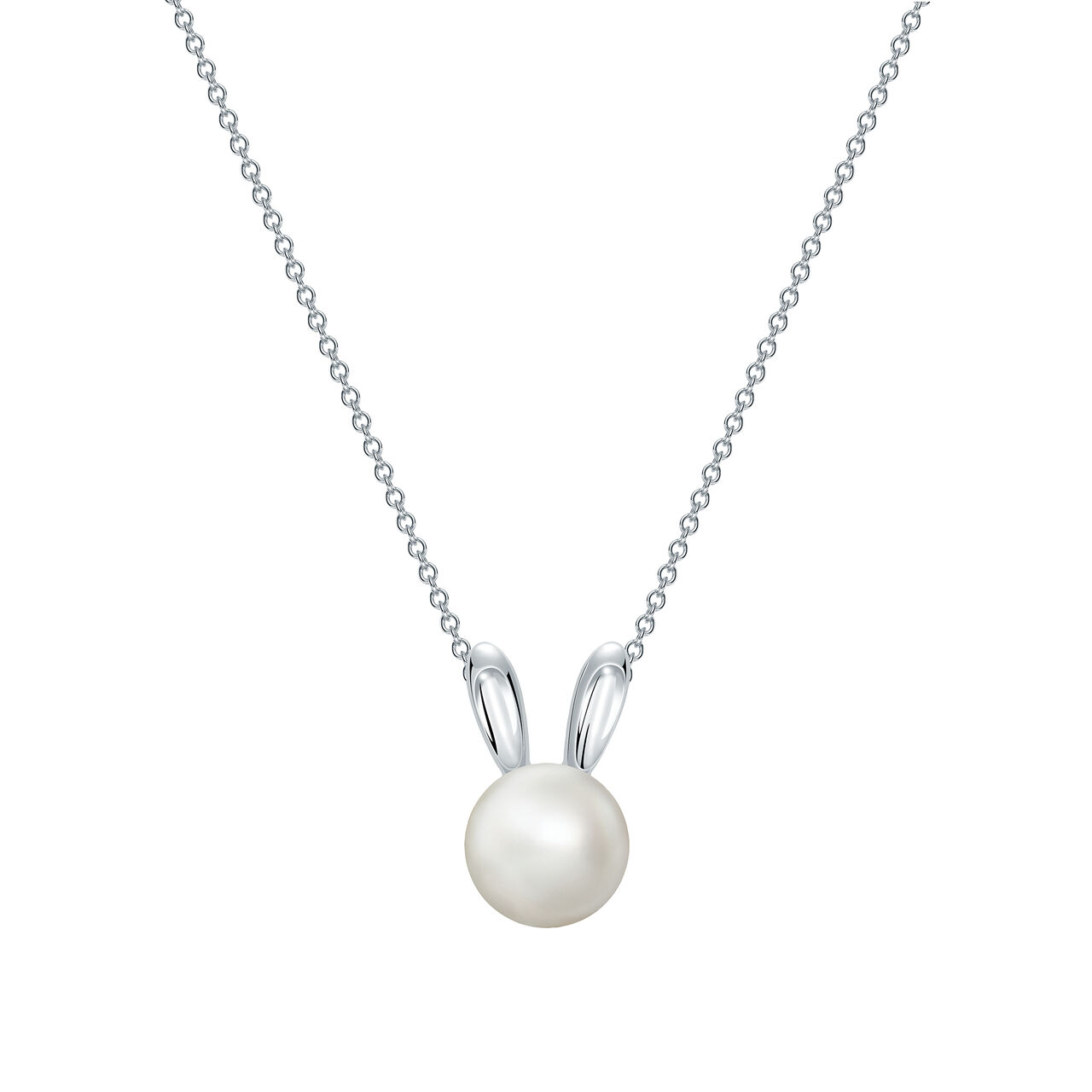 bijoux birks essentials freshwater pearl and silver arctic hare pendant image number 0