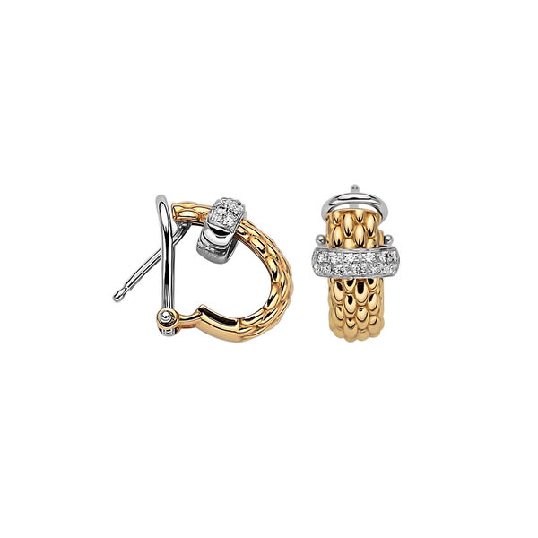 Boucles d'oreilles anneaux Vendome en or jaune avec diamants