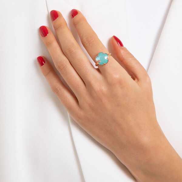 Petit Joli Rose Gold, Sea Moon and Diamond Ring