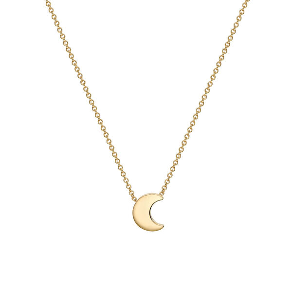 Yellow Gold Moon Pendant for Kids