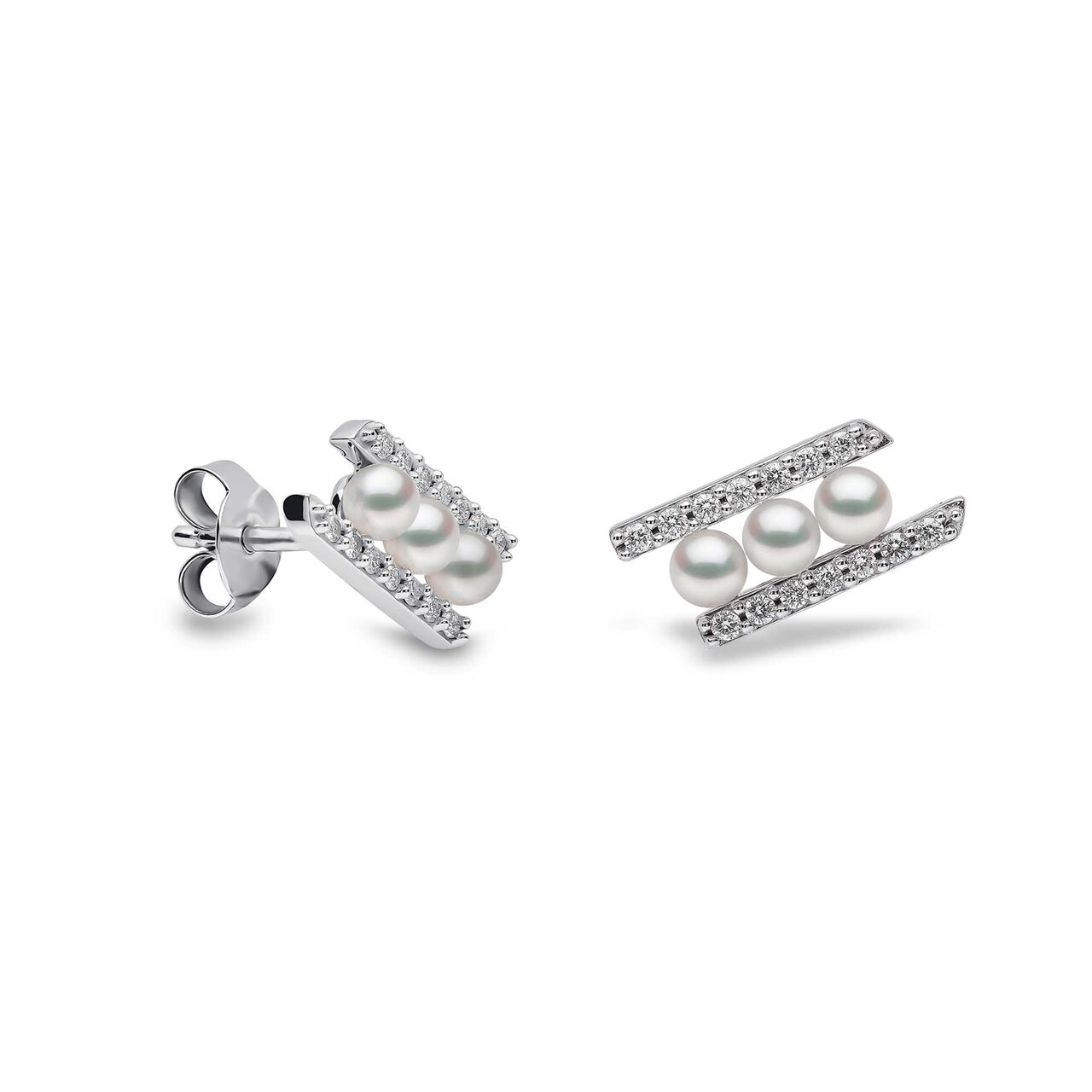 yoko_london sleek white 3 pearls diamond stud earrings qye2227 7x front side image number 2