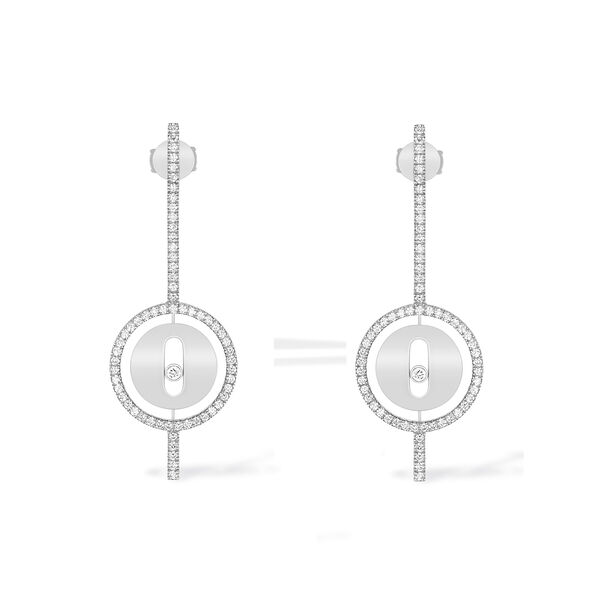 Lucky Move Arrow White Gold and Diamond Drop Earrings