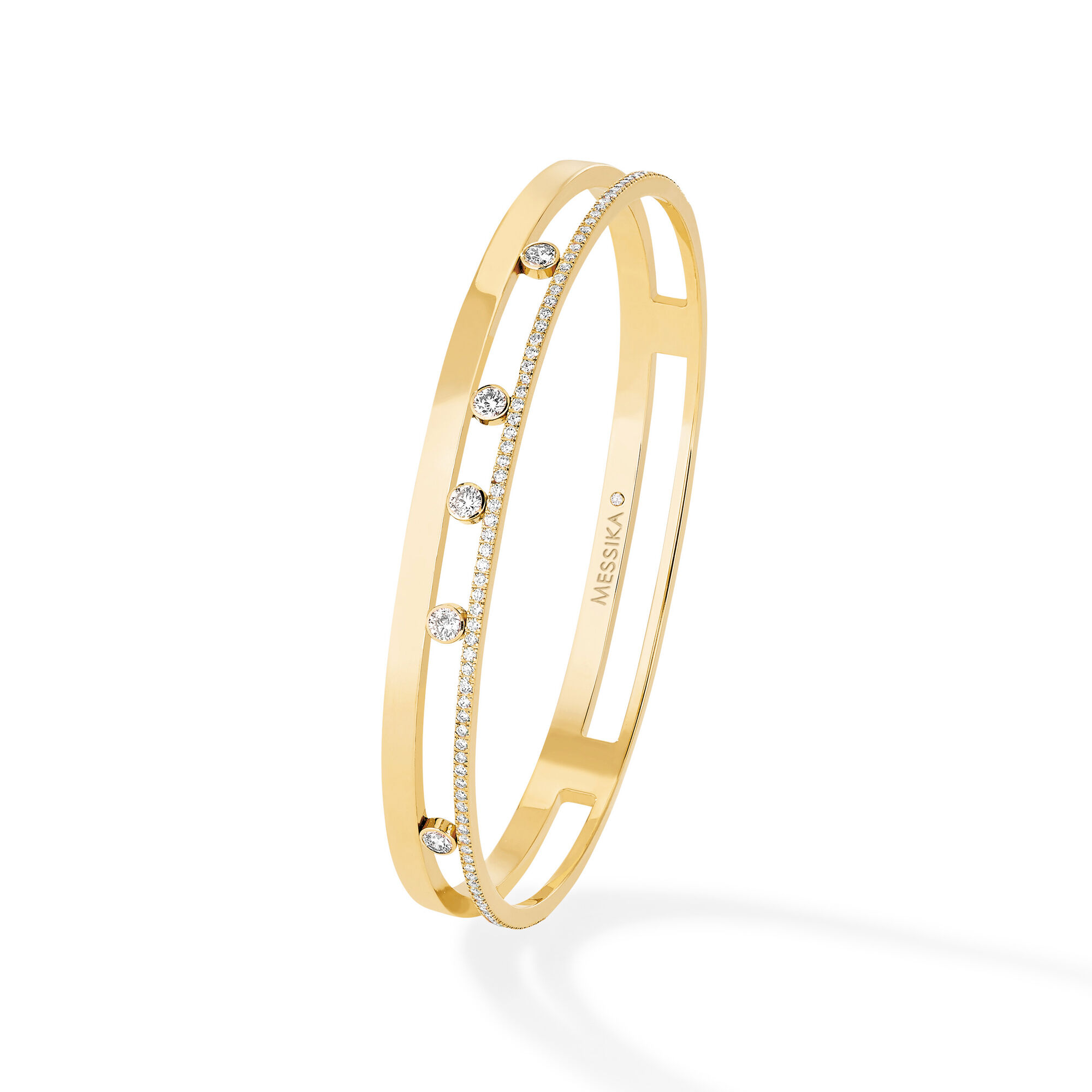 Move Romane Yellow Gold and Diamond Bangle