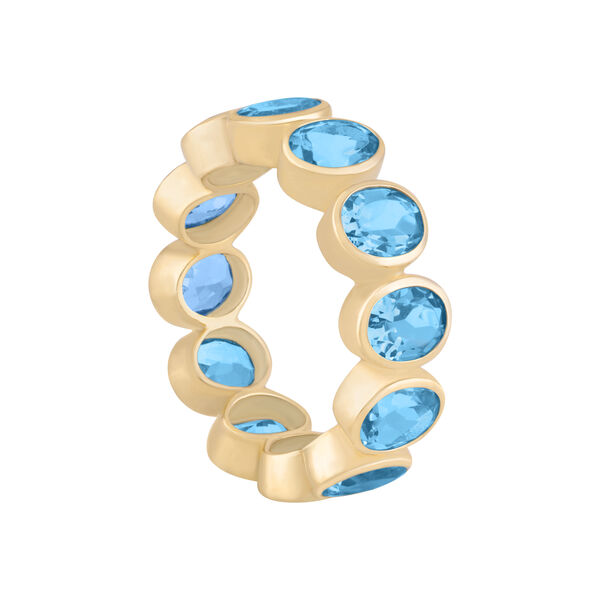 Oval Topaz Bezel Eternity Ring