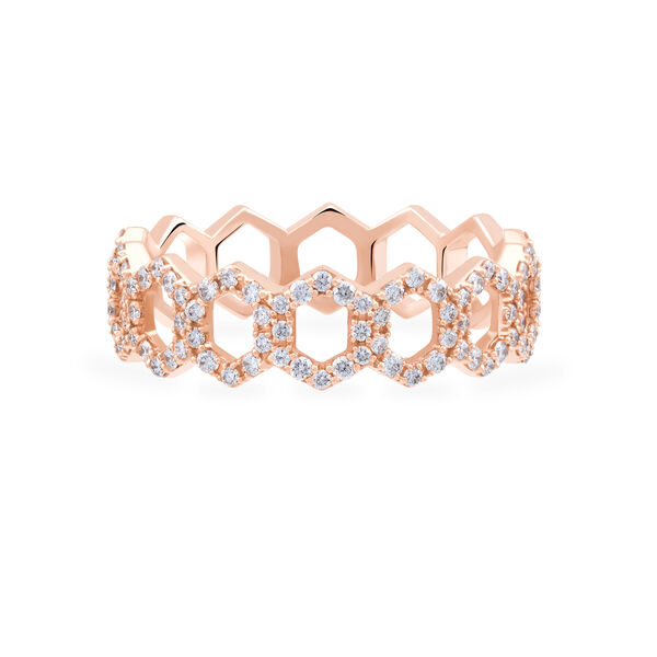 Stackable Rose Gold and Diamond Bee Chic Ring