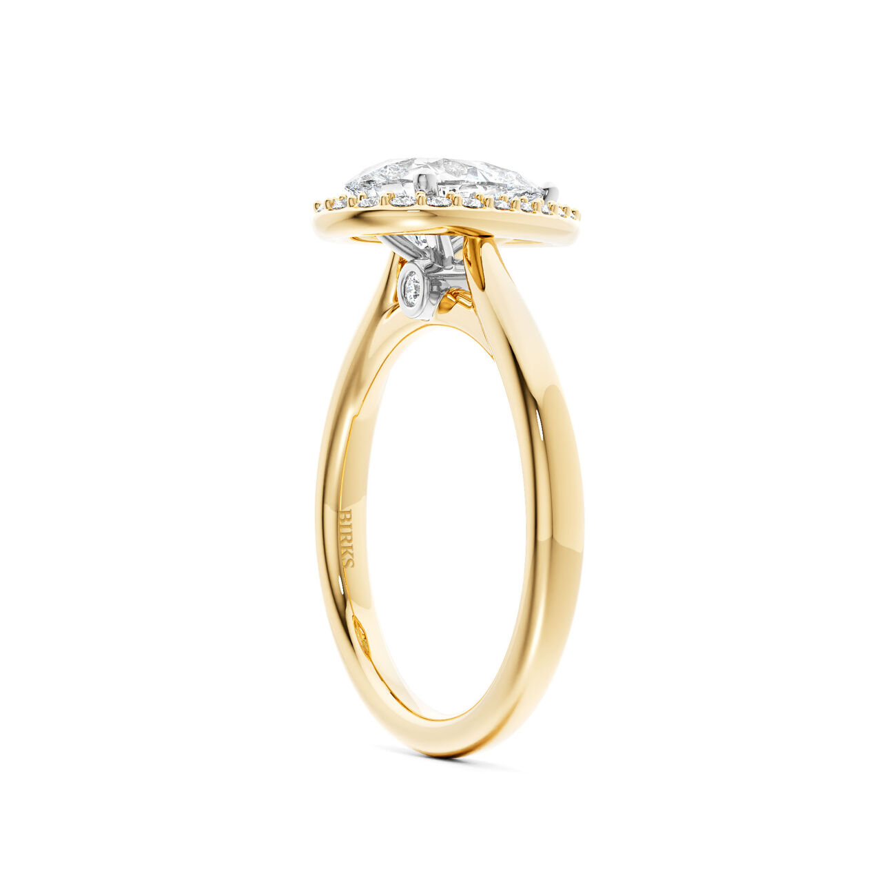 Birks 1879 Pear-Cut Diamond Engagement Ring with Halo in Yellow Gold image number 1