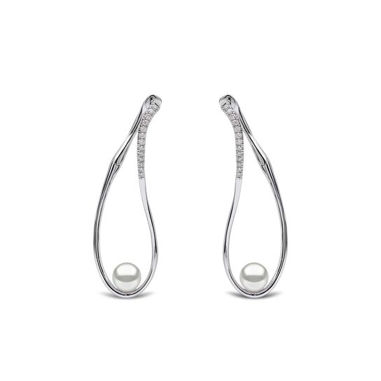yoko london sleek pearl diamond 8 shape earrings qye2192 7x front image number 0