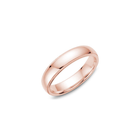 5 mm Milgrain Wedding Band  Rose Gold Angle image number 1